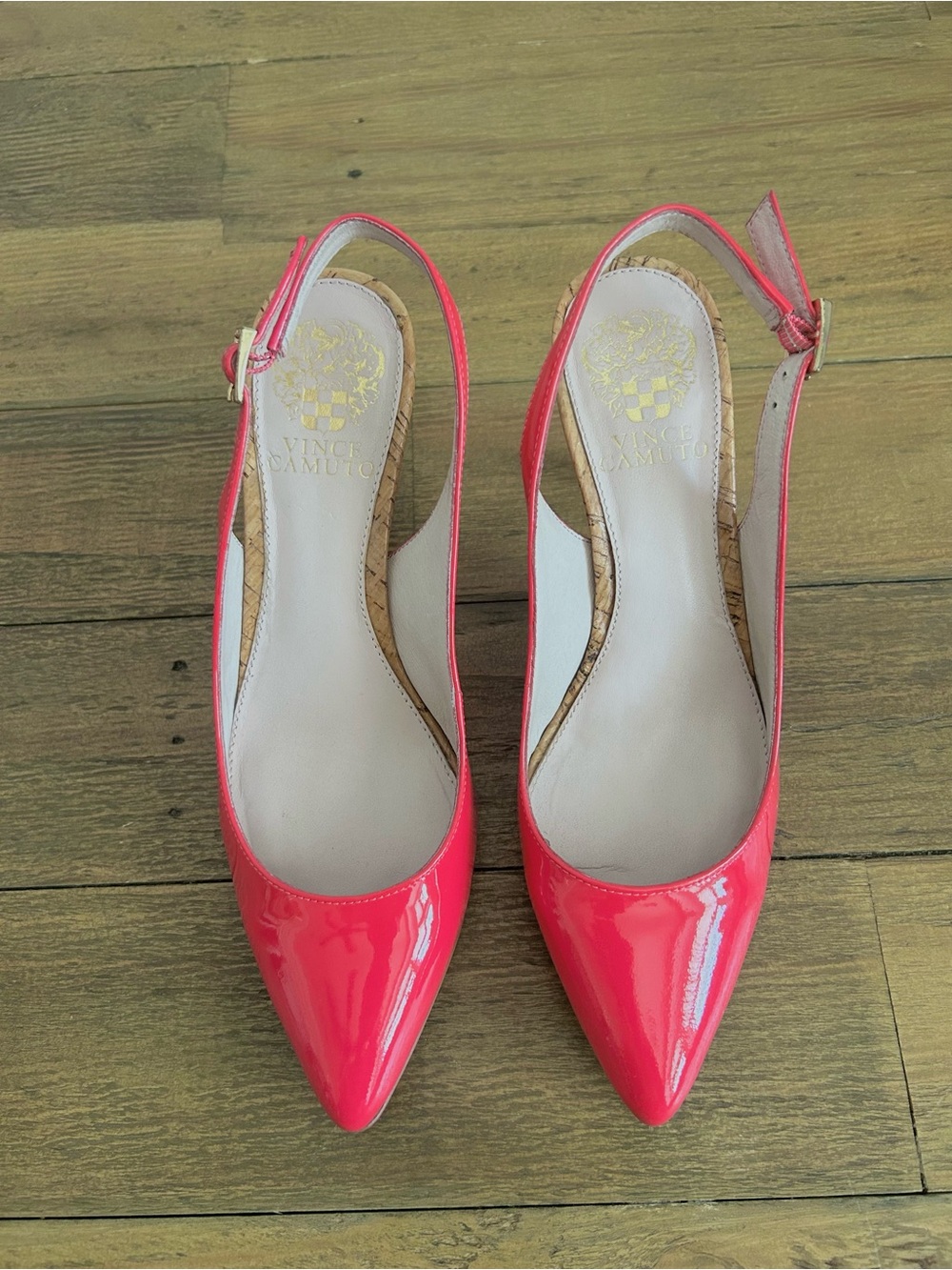 Vince Camuto Hot Pink Patent Slingback Pumps